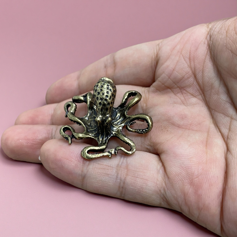 Vintage Collectible Figurines - Vintage Bronze Octopus Tea Pet Solid