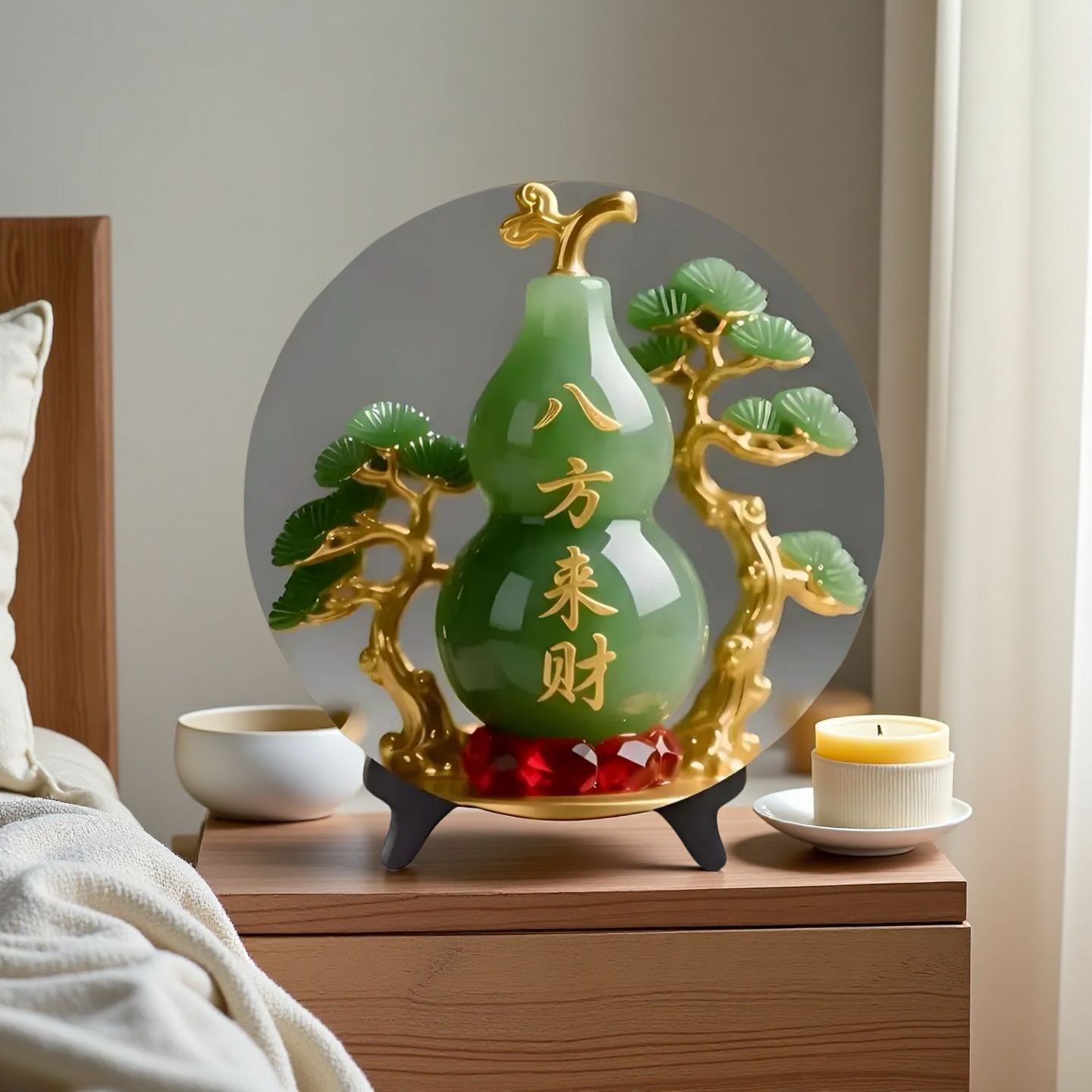 Natural Jade Gourd Figurine Ho - Vintage Collectible Christmas Ornaments 评论和价格