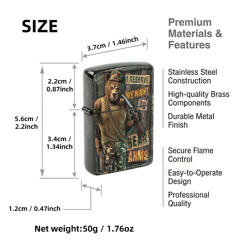 Flip Top Lighter Funny Militar - Vintage Collectible Bears 评论和价格
