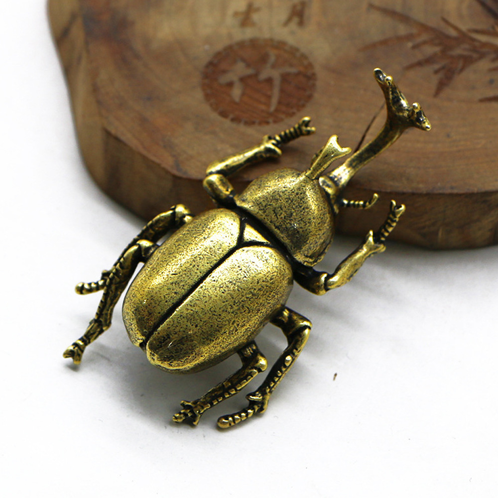 Vintage Brass Beetle Insect St - Vintage Collectible Christmas Ornaments 评论和价格