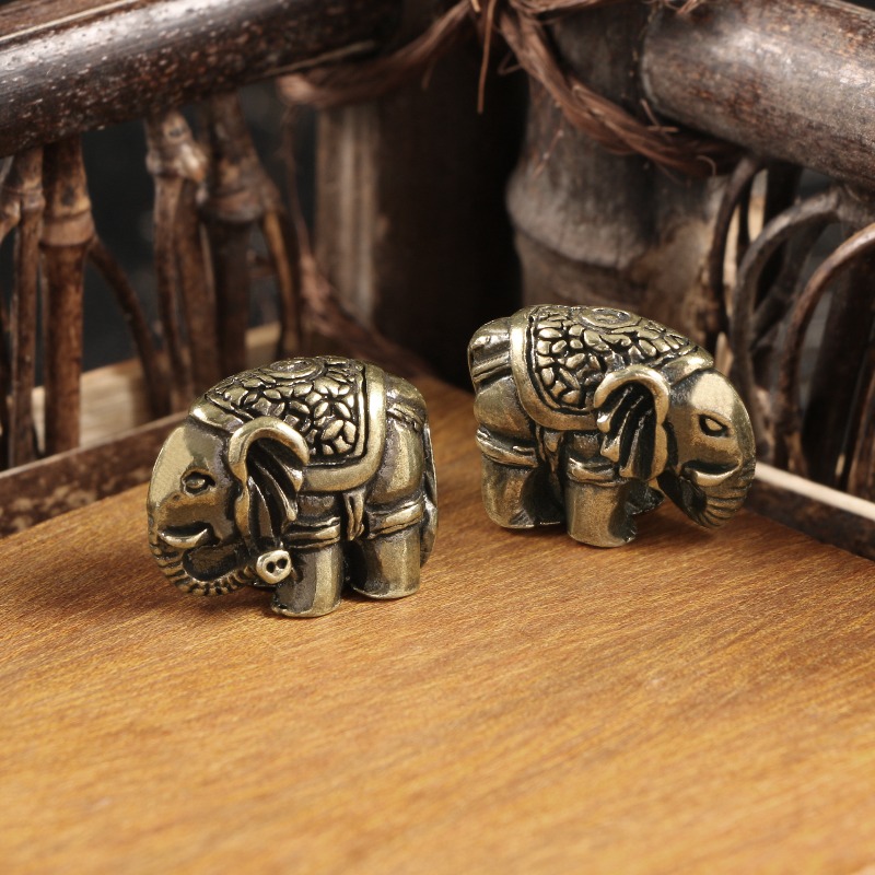 1 PC Cute Elephant Solid Brass - Vintage Collectible Christmas Ornaments 评论和价格