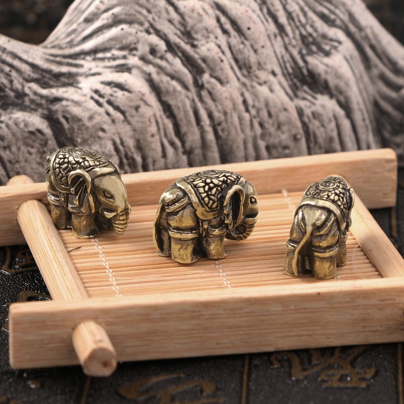 1 PC Cute Elephant Solid Brass - Vintage Collectible Christmas Ornaments 评论和价格